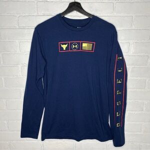 Under Armour Project Rock Blood Sweat Respect Men Long Sleeve Size Small